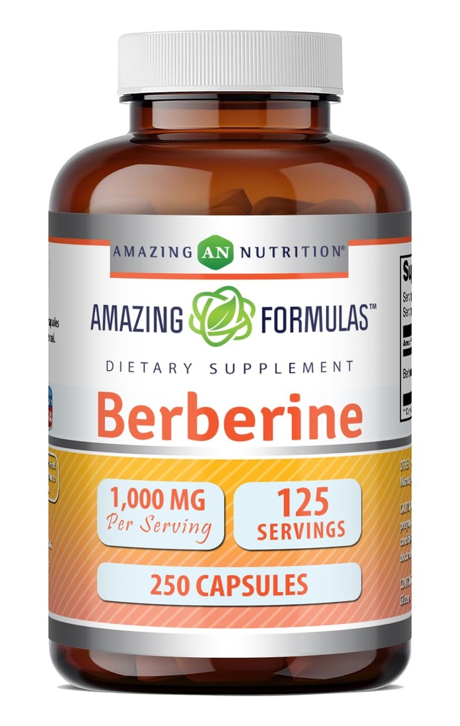 Amazing Formulas Berberine 1000mg Per Serving 250 Capsals Supplement 