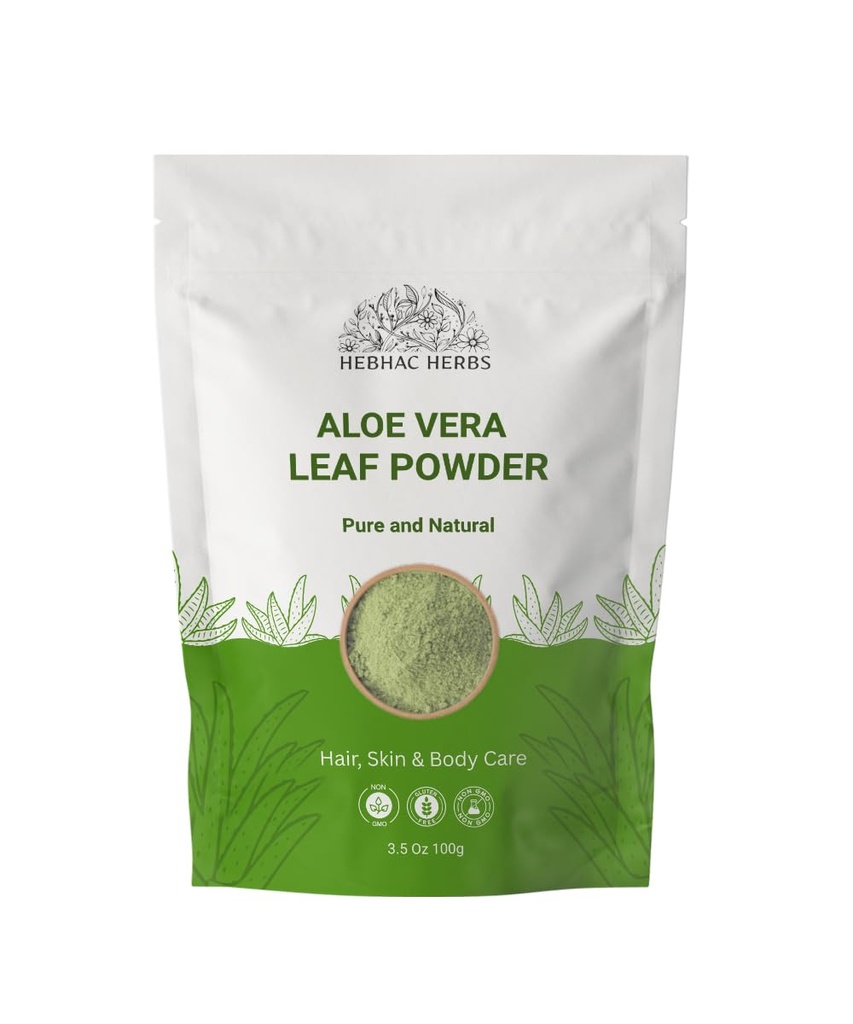 Aloe Vera Leaf Powder 100 g (3.5 oz) Aloe Vera Powder for Hair & Face | Aloe Barbadensis | AloeVera, Natural Hair & Skincare, Moisturizer, Herbal Cosmetic