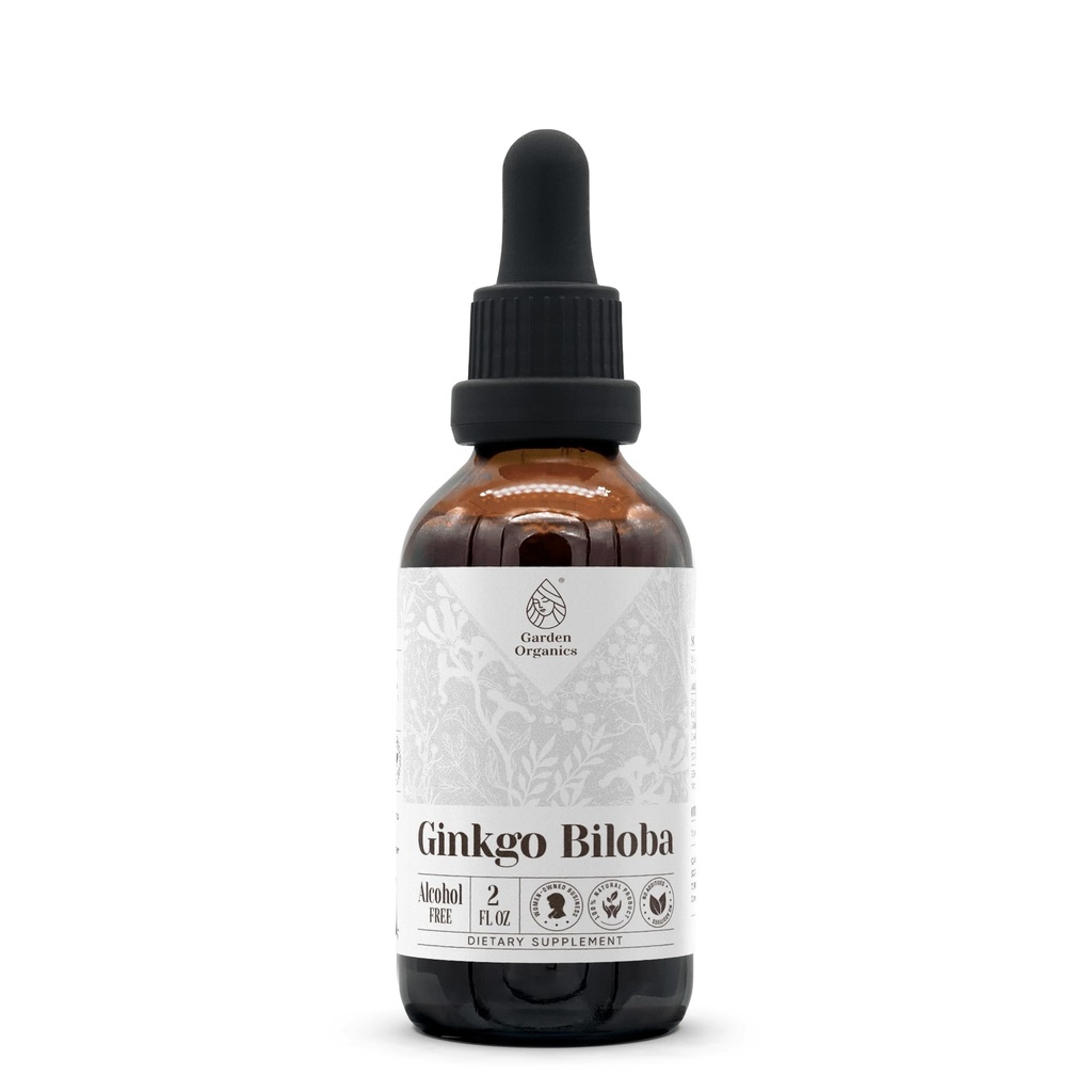 Ginkgo Biloba Alcohol-Free Natural Tincture Extract, Immune System Booster, Liquid Drops Made from 100% Ginkgo Biloba Dried Leaf (2 fl oz)