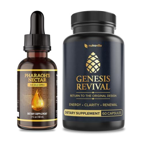 Pineal Gland Supplement Bundle, 24K Ormus Gold Drops & Botanical Capsules | Third Eye Awakening, Anti-Aging, Spiritual Activation & Deep Cellular Renewal, Pharaoh's Nectar + Genesis Revival