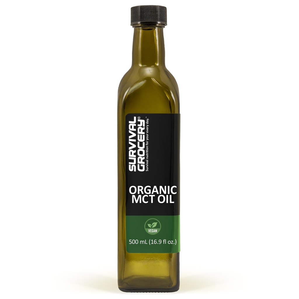 Survival Grocery Organic MCT Oil Sourced from Organic Coconuts, Supports Energy, Metabolism & Brain Function, Boosts Digestive Health & Appetite Control (16.9 fl oz./1 Bottle)