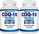 Arazo Nutrition CoQ10 Ubiquinone Coenzyme Q10-200mg Maximum Strength Nutritional Supplement - High Absorption Capsules with No Soy (Pack of 2)
