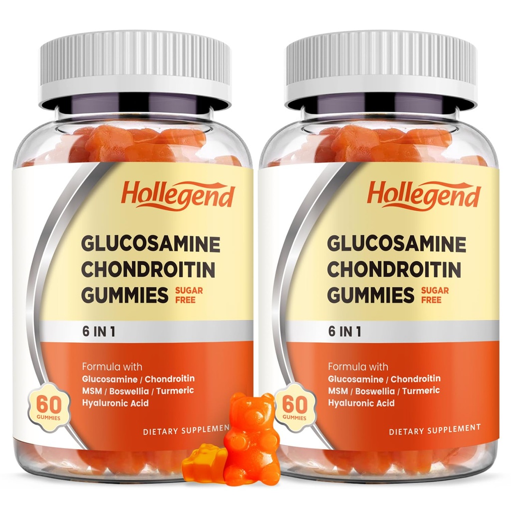 Glucosamine Chondroitin Gummies Sugar Free, 120 Count | Glucosamine Supplement for Adults Men & Women