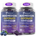 Μαγνήσιο Γλυκινικό Gummys 500mg/250mg για Ενήλικες Παιδιά Έφηβοι, Ζάχαρη Χωρίς Μαγνήσιο Ήρεμη Βοήθεια Ύπνου, Παιδιά Όμηροι Ύπνου με L-Θεανίνη Γλυκίνη B6 για Ύπνο, Ήρεμη, Μυϊκός, Εγκέφαλος Χαλάρωσε, Χωρίς Μελατονίνη,2Pack