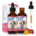 Cat UTI Treatment,Dog Urinary Tract Infection Drops, Renal Health for Cats Pets - Kidney Support,Bladder Control for Dogs Incontinence - Cat UTI Remedy Cranberry & D-Mannose (2 Pack)