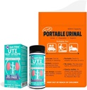 UTI Kit – UTI Test Strips with Emergency Urination Support Bags, 60 Urinary Tract Infection Test Strips with 6 Portable Disposable Urine Bags, Home Urinalysis Test for Leukocytes & Nitrites