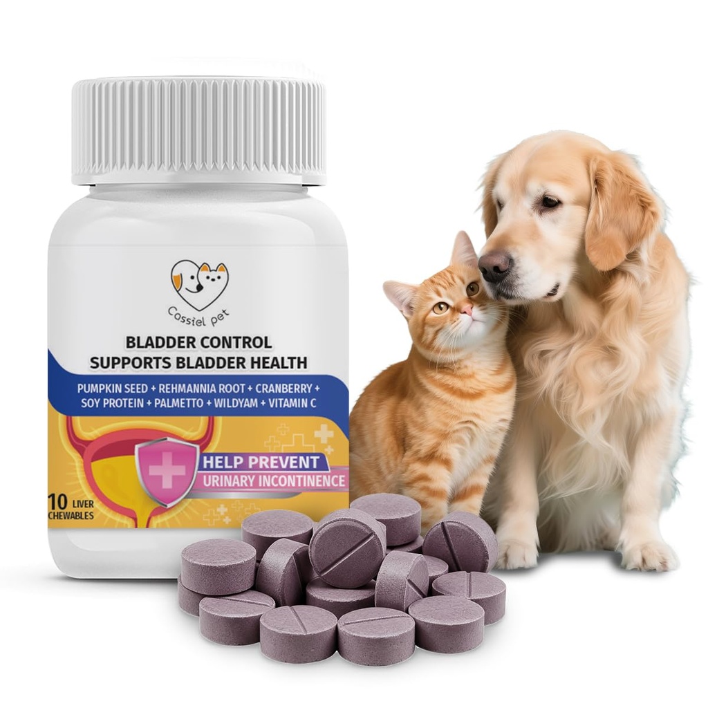 Bladder Supports Chews for Urinary Tract Health, Infection Treatments, Bladder Health, Dog UTI, Bladder Stones, Incontinence Support, Urinary Pain Relief for Cat & Dog 10 Chews (1 Bottle)