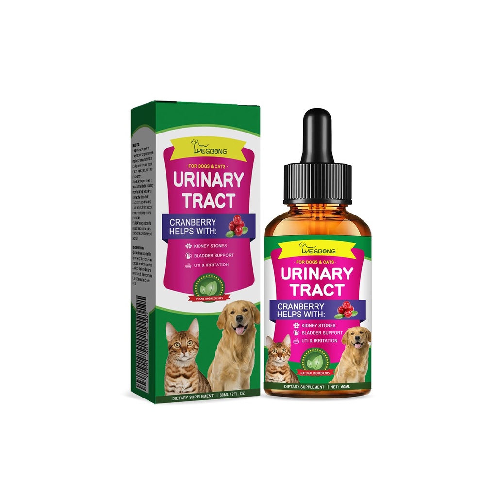 Cat & Dog Natural UTI Medicine, Cranberry Supplement for Dogs, Urinary Tract Infection Treatment Care Drops, Prevention Incontinence, Stones- Bladder Constipation Relief, Kidney Support for Pets