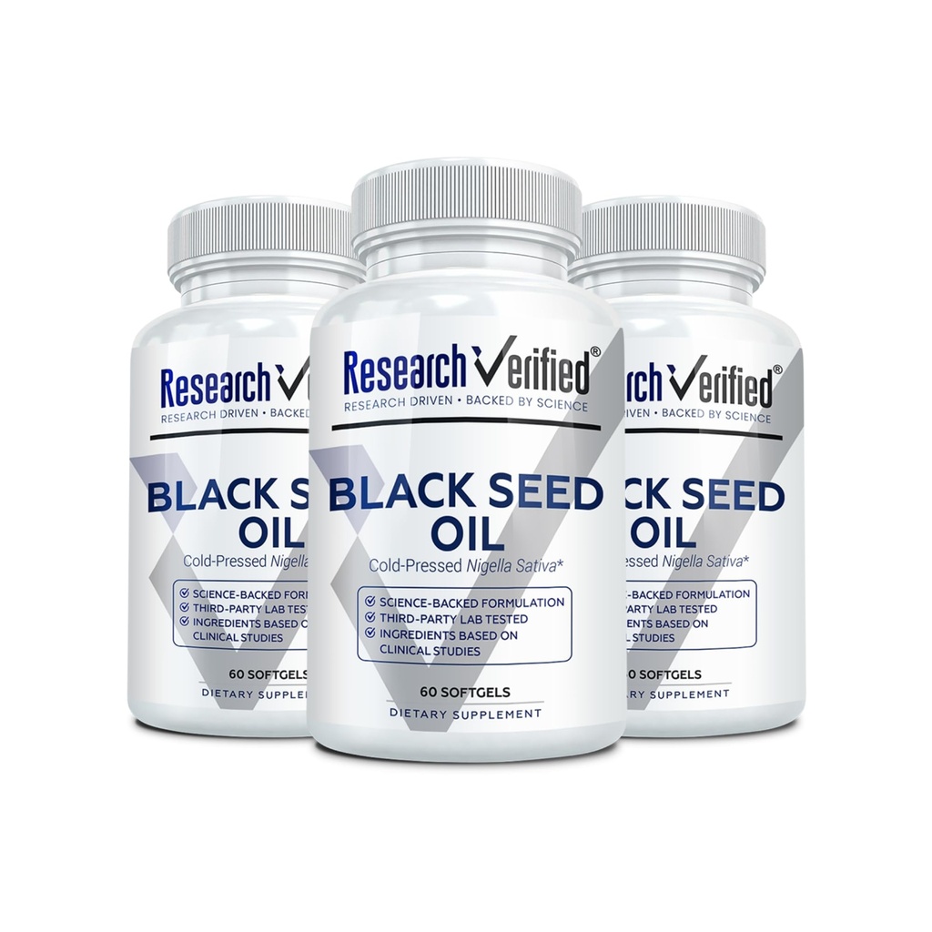 Research Verified Black Seed Oil - 90 Softgels - Boost Immunity, Support Digestion, Improve Respiratory Function - Cold-Pressed - 2% Thymoquinone (TQ)