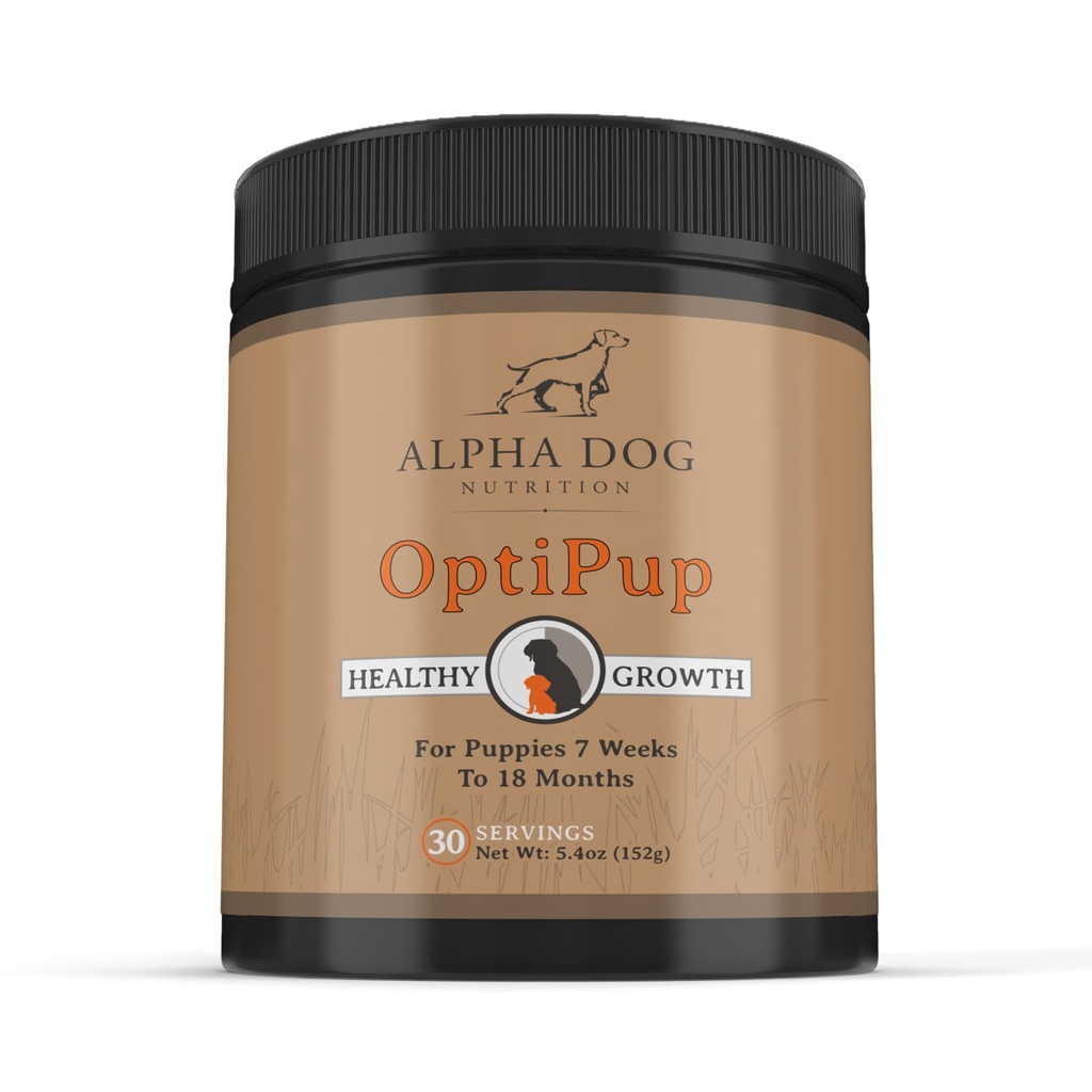 OptiPup All-in-1 Puppy Multivitamin by Alpha Dog Nutrition | Contains 31 Superfoods, Probiotics and Prebiotics, Digestive Support, Skin & Immune Health, Optimum Growth, 30 Servings