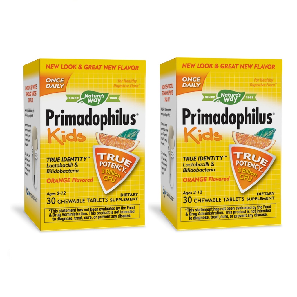 Nature's Way Primadophilus Kids 3 Billion, 30 Chewables - (Pack of 2)