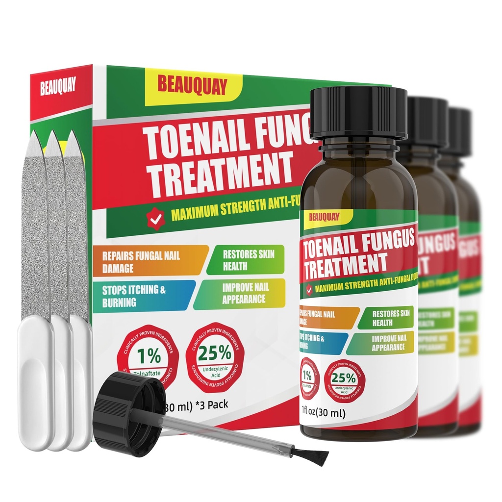 Toenail Fungus Treatment Extra Strength-Results in 1 Week,Fast Acting Nail Strengthener and Growth, Fungus Treatment Liquid for Toenail Health with Brush Applicator for Damaged Toenails