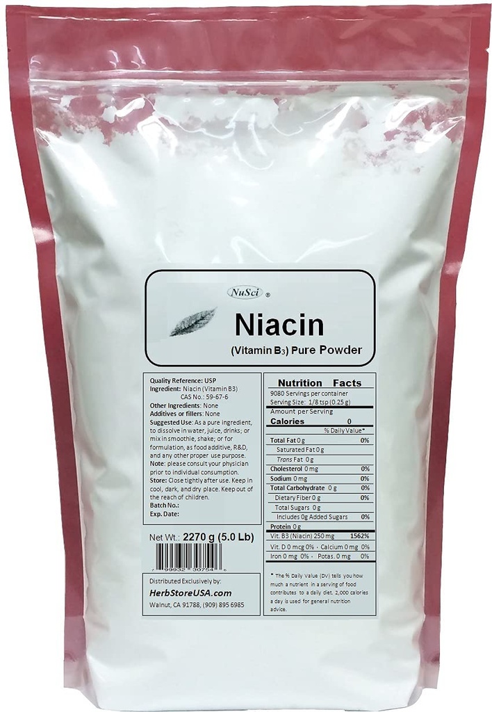 Niacin Vitamin B3 Pure Powder (2270 Grams (5.0 lb))