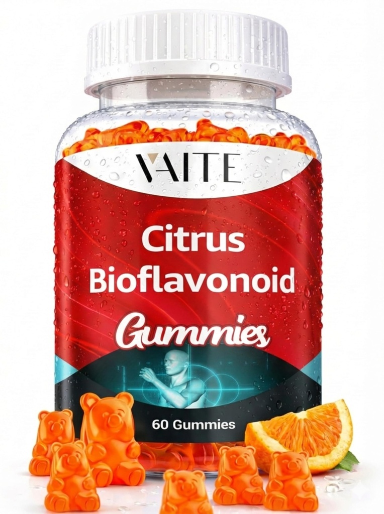 VAITE Citrus Bioflavonoid Complex Supplement 1000mg – Antioxidant Properties, Citrus-Derived Bioflavonoids, Sugar-Free Chewable Formula, Non-GMO, Gluten-Free, Soy-Free, Daily Use, 60 Gummies