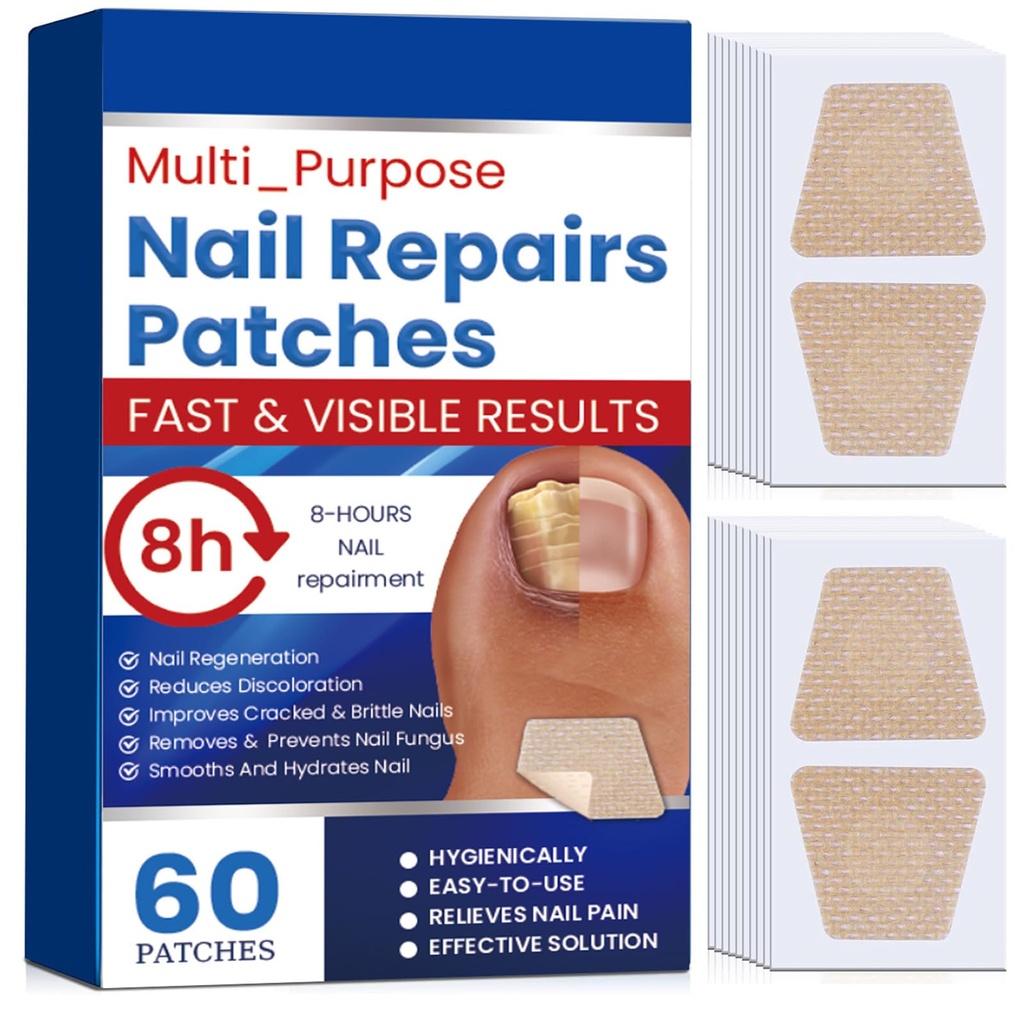 Fungal Nail Patches 60 Pcs,Upgraded Toe Nail Fungus Treatments | Nail Fungus Treatment Extra Strength,Toenail Fungus Treatment with Hydrogel for Overnight Repair Nail Fungus Patches