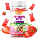 softbear Psyllium Husk Gummies 1500mg, Strawberry Flavor 60 Count | Psyllium Husk Supplement for Gut & Digestive Health, Regularity Support, Vegan/Organic/Sugar Free Psyllium Husk Fiber Gummie