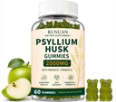 Psyllium Husk Gummies 2000mg with Probiotics, Inulin, Sugar Free, 60 Count | 2000mg Psyllium Husk Supplement for Adults, Digestive and Regularity Support, Sugar Free, Vegan, Non-GMO, Apple Fiber Chews