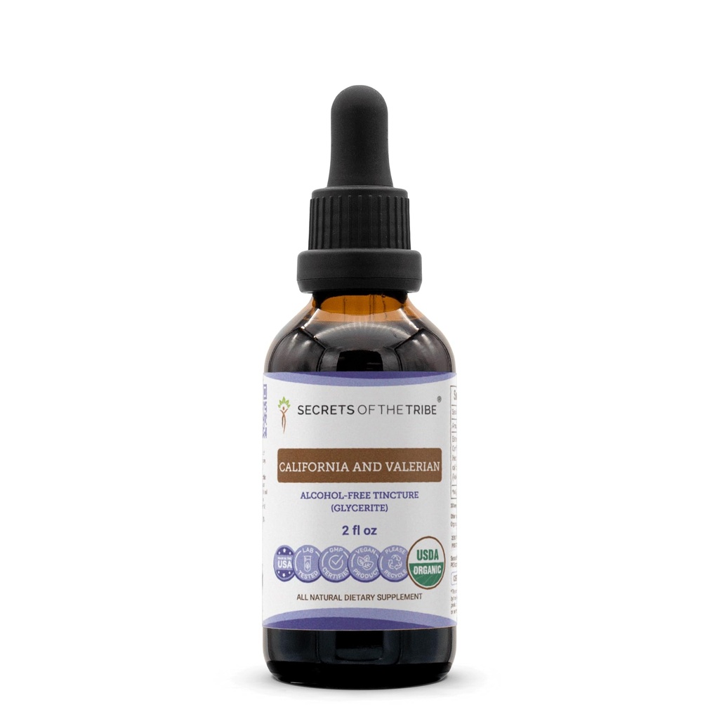 California and Valerian USDA Organic | Alcohol-Free Extract, Herbal Drops | Made from 100% Certified Organic California Poppy (Eschscholzia californica), Valerian Root (Valeriana officinalis) (2 oz)