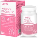 KFG Women's Probiotic, 100 Billion CFUs, 20 Strains, with Organic Prebiotics+Cranberry & D-Mannose, for Boost Immune, Digestive, Gut Health, Gluten Dairy & Soy Free, 100 Tablets.