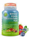 Vegan Whole Food Daily Multivitamin with Iron, methylated Multivitamin for Women and Men, Made with Fruits & Fruits, B-Complex, Probiotics, Enzymes, CoQ10, Omegas, Turmeric, Non-GMO, 180 Count