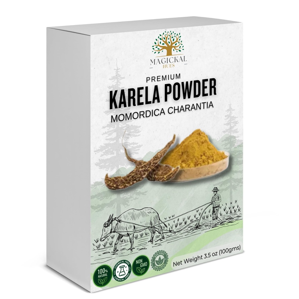 Karela Powder 3.5 oz Bitter Melon Powder (Bitter Gourd) for Smoothies, Tea, Juices, and DIY Recipes Finely Ground Bittermelon for Culinary and Wellness Use