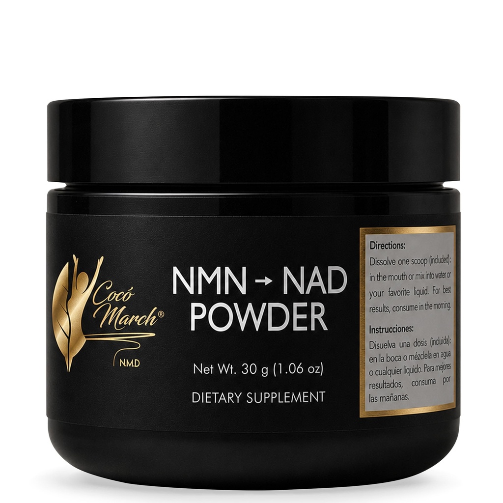 Cocó March N.M.D NMN Supplement 30g | Pure NMN NAD Powder | β-Nicotinamide Mononucleotide 500mg
