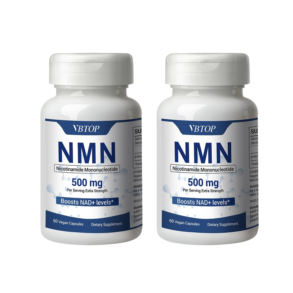 NMN (Nicotinamide Mononucleotide) 500mg Supplement, 120 Vegan Capsules | Boost NAD+, Cell, Immune, Energy, Anti-Aging, Longevity, Cellular Support, Everyday Vitality for Women & Men, Non-GMO