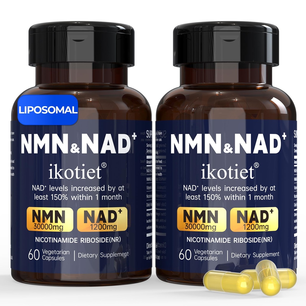 NMN Supplement with NAD+ and Nicotinamide Riboside, NMN & NAD+ Dual Benefits, NMNH Alternative, Supports Cellular Energy & Anti-Aging, 30 Day Supply 60 Capsules, Third-Party Tested, 2 Pack