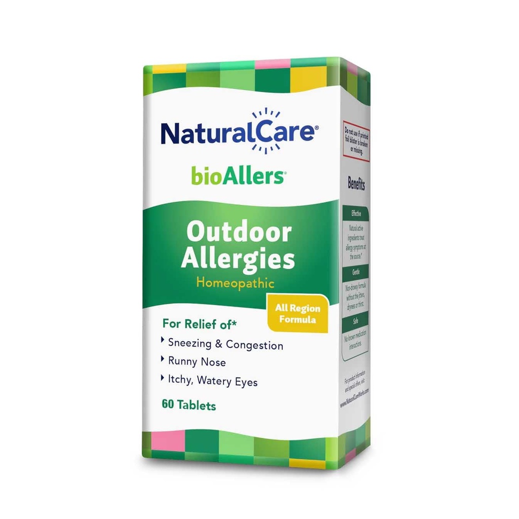 bioAllers NaturalCare Outdoor Allergies Homeopathic Tablets, 60ct | May Provide Support Through Sinus Congestion, Sneezing & Runny Nose, Itchy, Watery Eyes