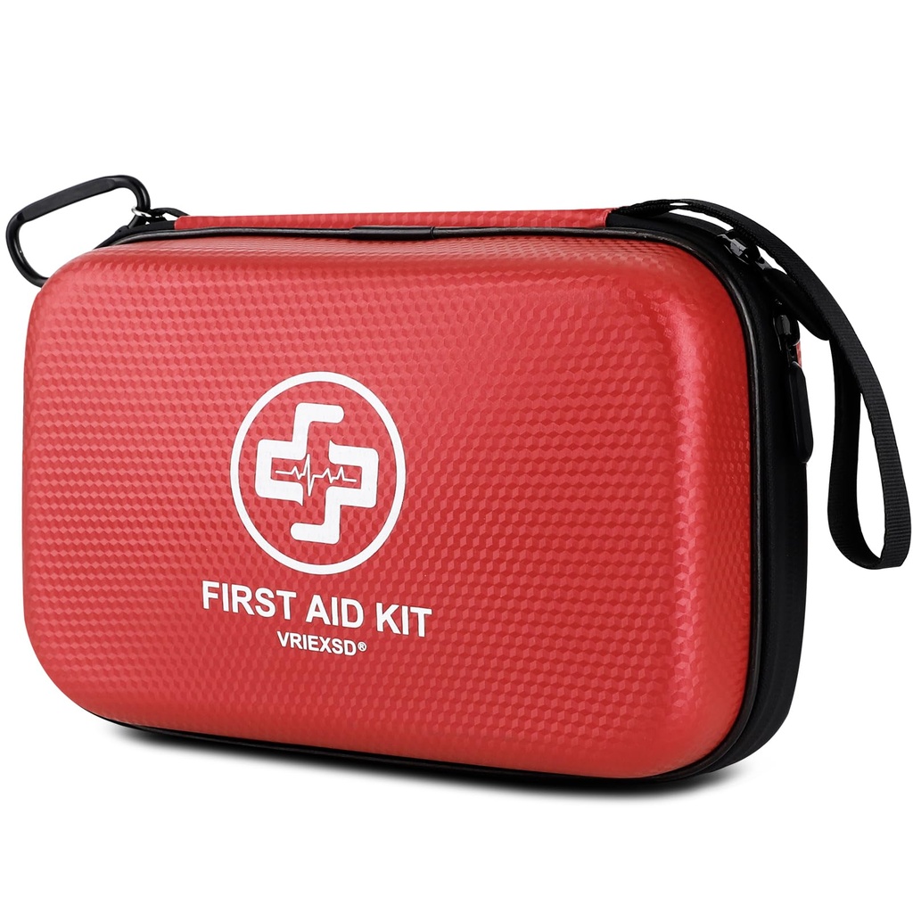 VRIEXSD Premium 320-Piece First Aid Kit, Waterproof EVA Hard Shell Case,Red | Compact Design Emergency Medical Kits with Comprehensive Supplies For Home, Camping, Car, Hiking, Travel, Businesses, Outdoor