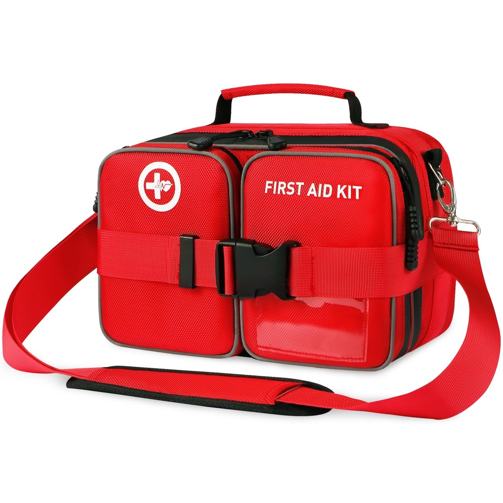 Premium 516 Piece First Aid Kit for Car, FSA Eligible HSA Store Waterproof Compact Labeled First Aid Bag with Molle Shoulder Strap, Emergency Kit for Home, Travel, Hiking, Camping, Survival