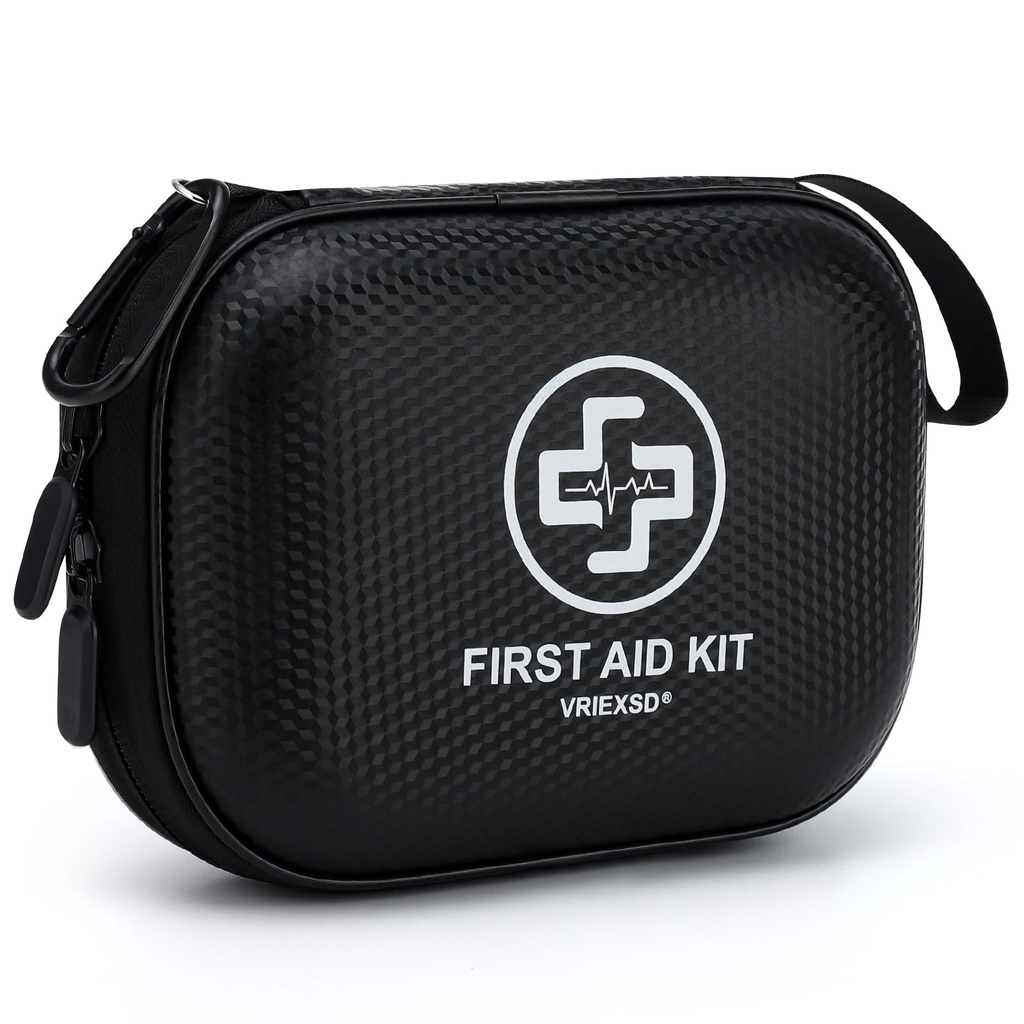 Mini First Aid Kit - 150 Piece Small Waterproof Hard Shell Medical Kit | Compact First Aid Kit with Comprehensive Supplies for Home, Car, Truck, Travel, Camping, Hiking, Sports, Office & Outdoor