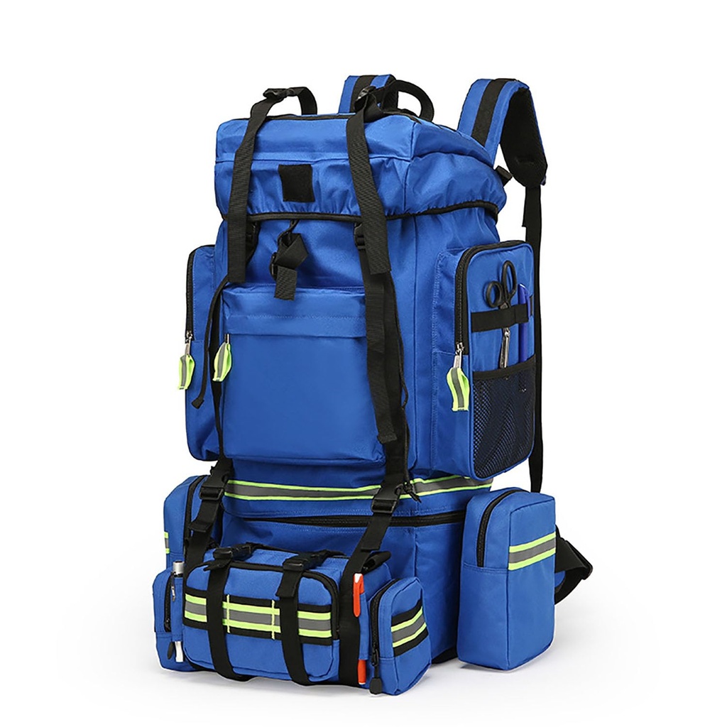 First Aid Kit, Waterproof Multi-Pocket Medical Backpack, Adjustable Length, Reflective Strip Design for Professionals and Outdoorsmen