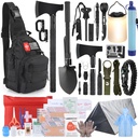 Survival Kit–219Pcs Bug Out Bag with First Aid Kit, Crossbody Bag, Axe, LED Camping Lantern & Water Filter–Emergency Gear for Outdoor Hiking, Hunting, Car Disaster Preparedness–Gift for Men Dad