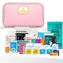 EVERLIT CARE Car First Aid Kit with Emergency Supplies Survival Gear Including Window Breaker Disposable Urine Bag Mountable Survival Kit for Family Travel in Car (Pink)