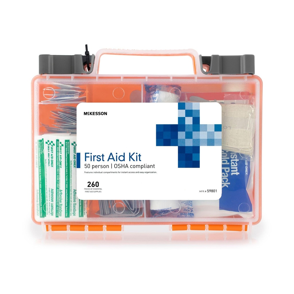 McKesson First Aid Kit, OSHA Compliant 50 Person Kit for Car, Home, 12 ct | Office, Camping, Travel