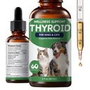 Thyroid Support for Dogs & Cats, Appetite Stimulant & Metabolism Drops | Herbal Formula with Bladderwrack, Astragalus & Nettle Leaf to Help Maintain Healthy Weight, Energy & Vitality, 2 fl oz