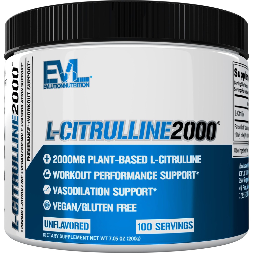 L-Citrulline2000 Nitric Oxide Pre Workout Powder - Υψηλής αντοχής L Citrulline Powder for Enhanced Muscle Strength and Intense Pumps - Plant Based Nitric Oxide Booster - Χωρίς γεύση