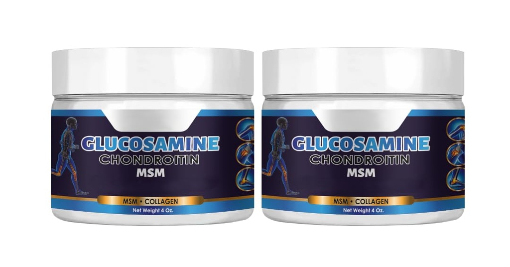 Glucosamine Chondroitin MSM & Collagen Cream, 2 Pack, 8oz.