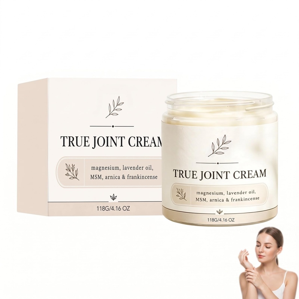 Outfield Organics True Joint Cream – Magnesium,MSM,Arnica,Frankincense & Lavender Oil,Soothing Massage for Knees,Shoulders,Back,Non-Greasy,4 oz
