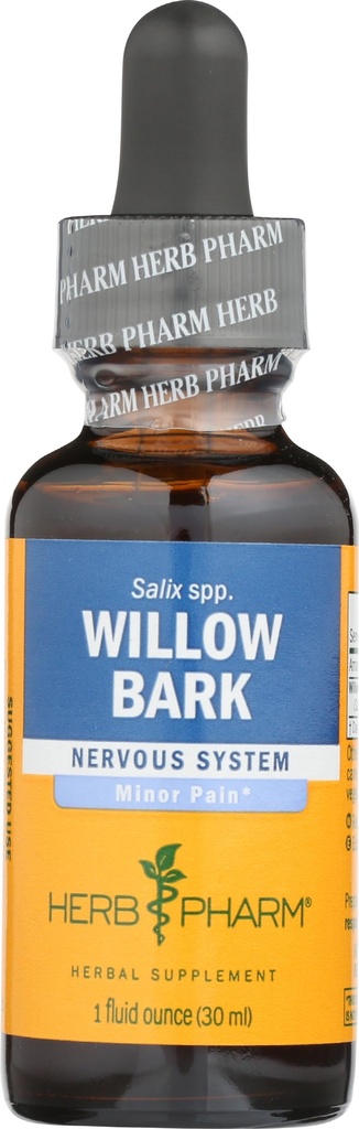 Herb Pharm Willow Bark Liquid Extract Drops for Minor Pain, 1 Oz