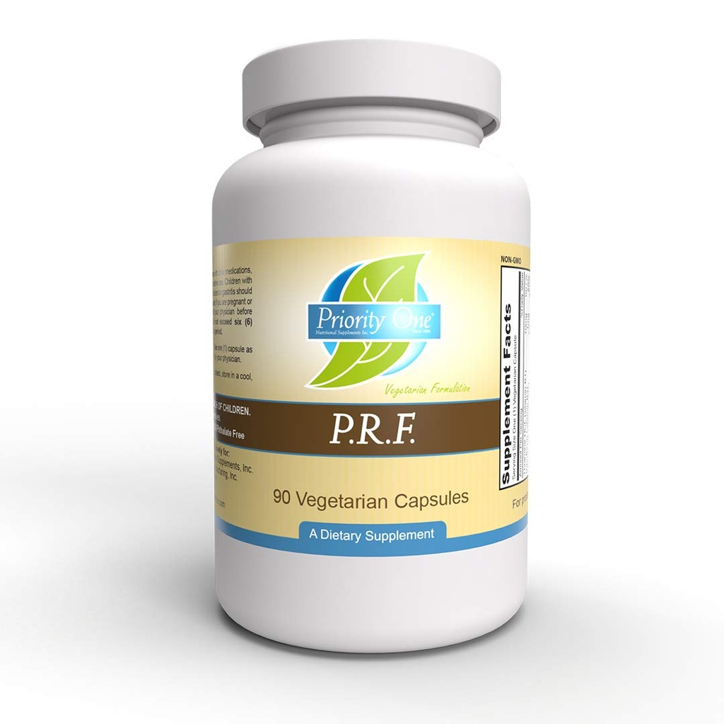 Priority One Vitamins P.R.F. 90 Vegetarian Capsules - Beneficial Effects of White Willow bark.* Natural Formulation - Vegetarian.