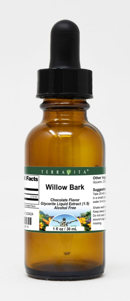 Willow Bark Glycerite Liquid Extract (1:5) - Chocolate Flavored (1 oz, ZIN: 523424)