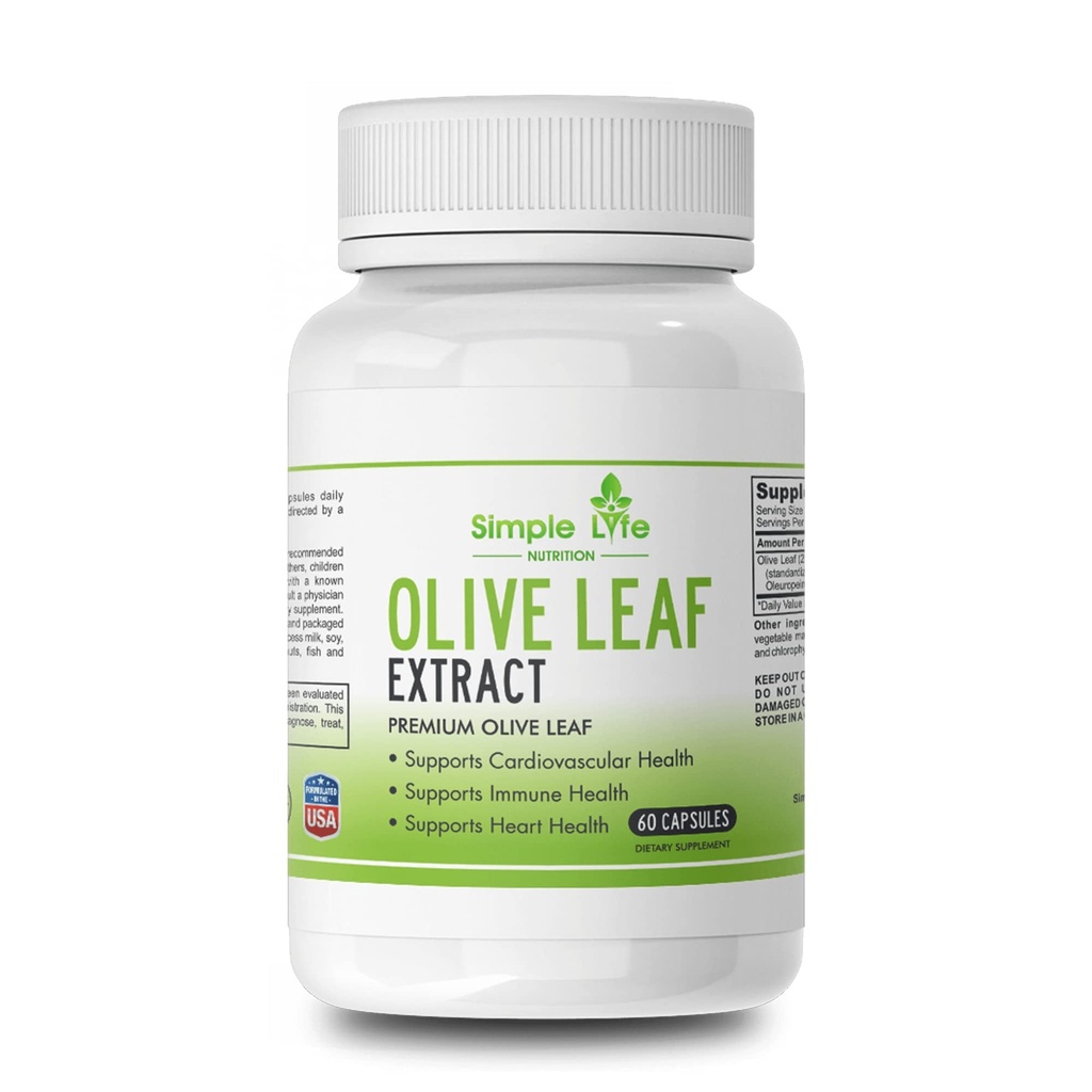 Olive Leaf Extract Supplement - Supports Immune System and Cardiovascular Health - Olive Leaves Extract - Non GMO, Gluten Free