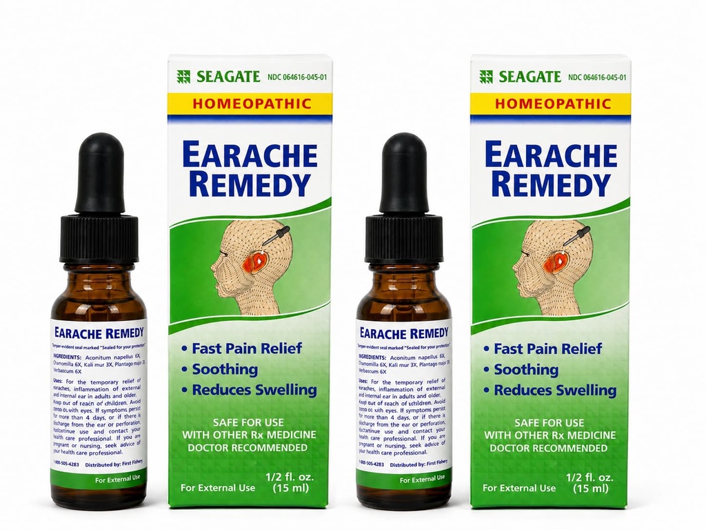 Seagate Products Homeopathic Olive Leaf Extract Earache Remedy 0.5 oz (Pack of 2)