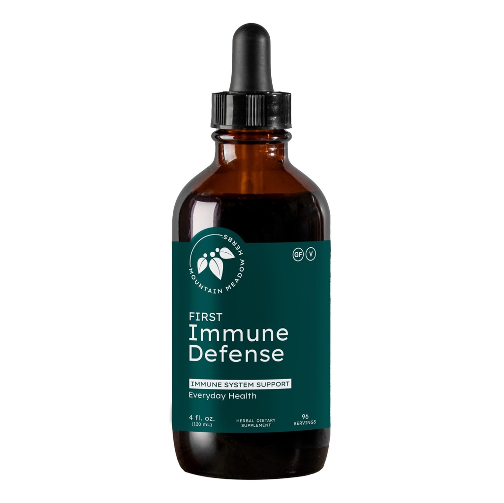 Mountain Meadow Herbs First Immune Defense | All Natural Immune Support in a Fast Acting Liquid Supplement - 2 oz.