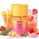 Cutting Drink Mix – Berberine, 5-HTP, Yerba Mate, Magnesium, FOS – Supports Satiety Signaling, Energy & Gut Health, Strawberry Açaí Flavor, 30 Servings