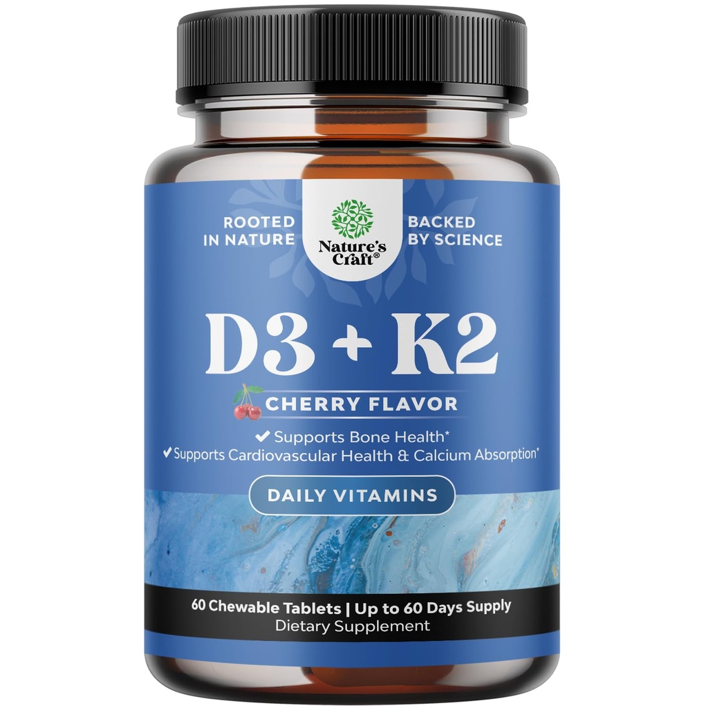 Βιταμίνη D3 με K2 MK7 συμπλήρωμα - Βιταμίνη D3 2000 IU δισκία και K2 για ανοσοποιητική υποστήριξη Οστική Υγεία Καρδιά Κοινή υποστήριξη Οστική δύναμη και ενίσχυση διάθεσης - VIT ανοσοποιητικό σύστημα - 60 μέτρα