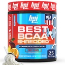 BPI Sports Best BCAA Shredded - Caffeine Δωρεάν θερμογόνο ποτό αποκατάστασης, Lean Muscle Building BCAA Σκόνη για γυναίκες και άνδρες, Preworkout BCAAs Amino Acids Ποτό- Φρούτα Punch - 25 Υπηρεσίες