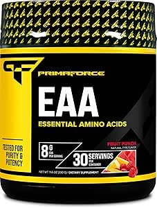 Primaforce EAA Powder (30 Servings, Fruit Punch Flavor) | Essential Amino Acids for Pre/Intra Workout and Recovery - Non-GMO and Gluten Free
